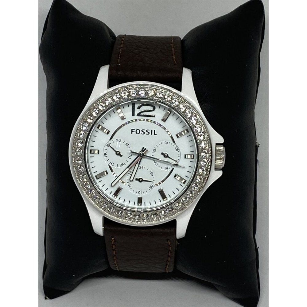 Fossil Riley CE1010 Women's Brown Leather Analog W